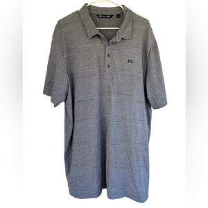 Travis Mathew Men's Gray‎ Golf Polo w/ Stripes Size XXL